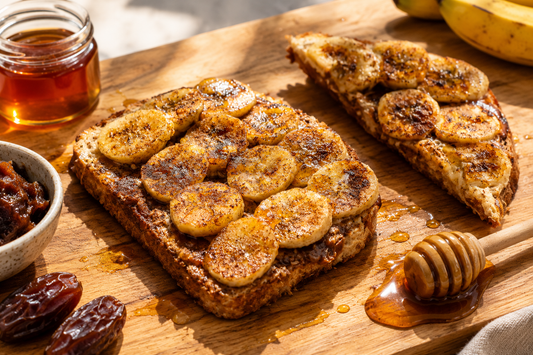 Caramelised Banana, Date & Tahini Toast with Honey Recipe