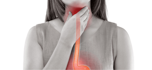 Person with inflamed throat