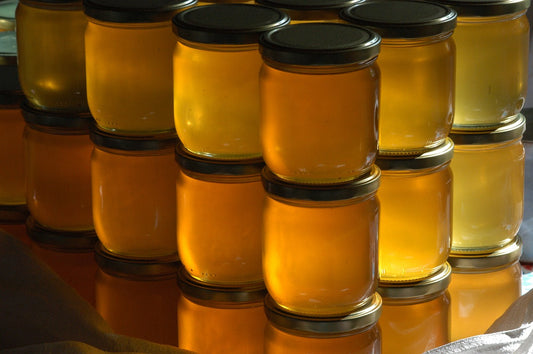 unlabelled jars of honey