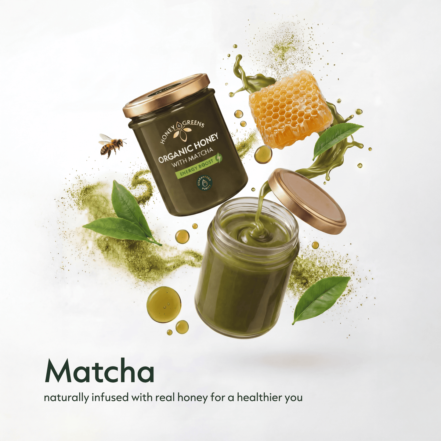 Organic Honey with Matcha 200g