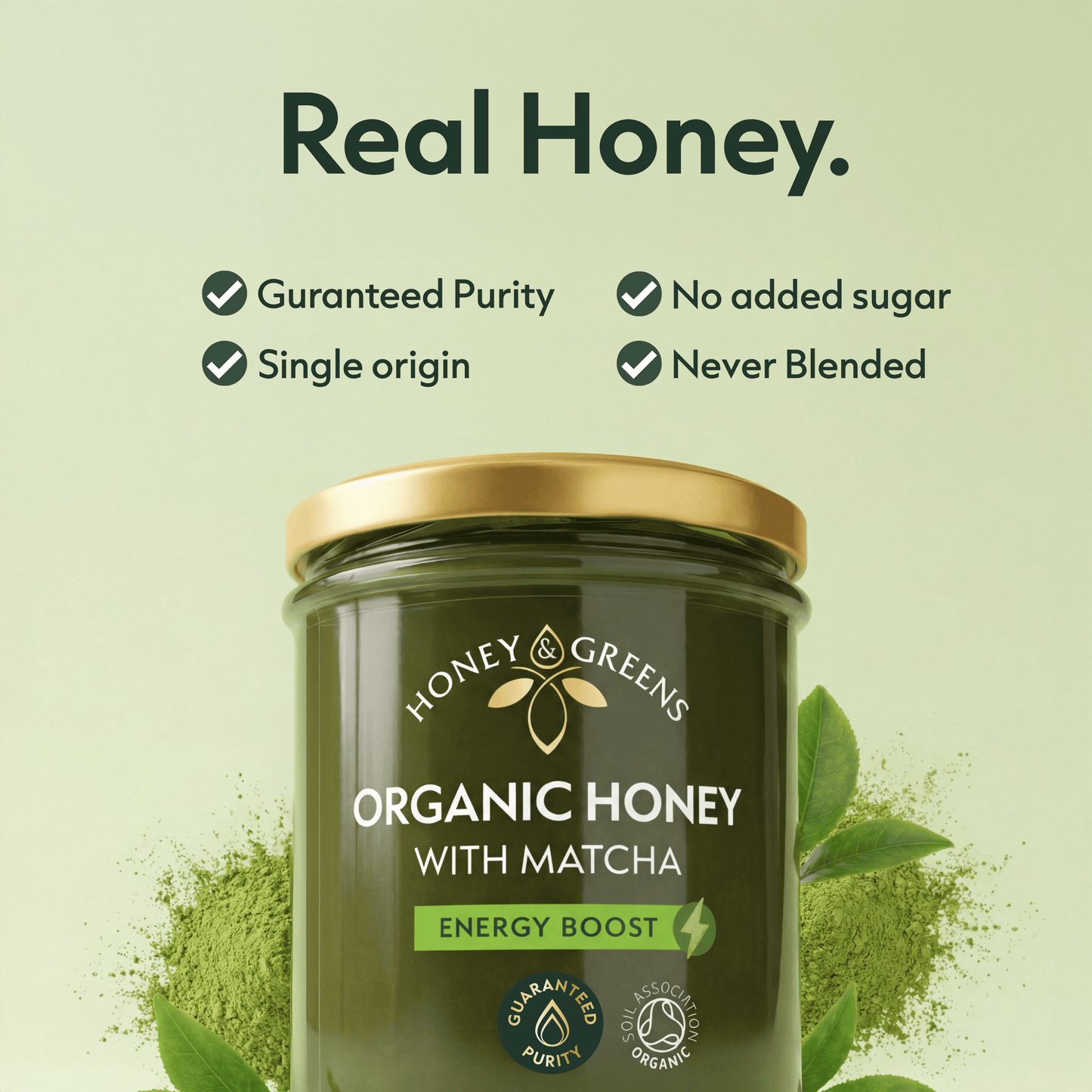 Organic Honey with Matcha 200g