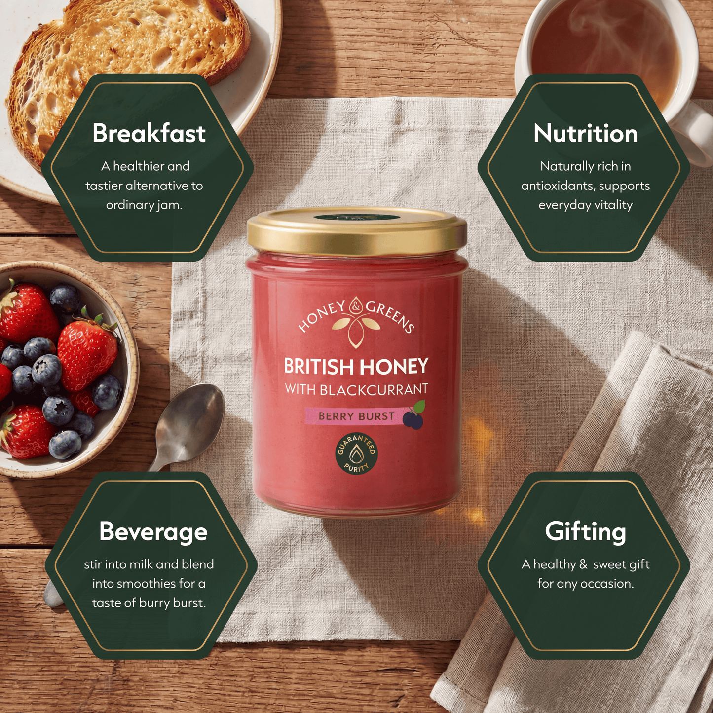 British Honey with Blackcurrant 240g