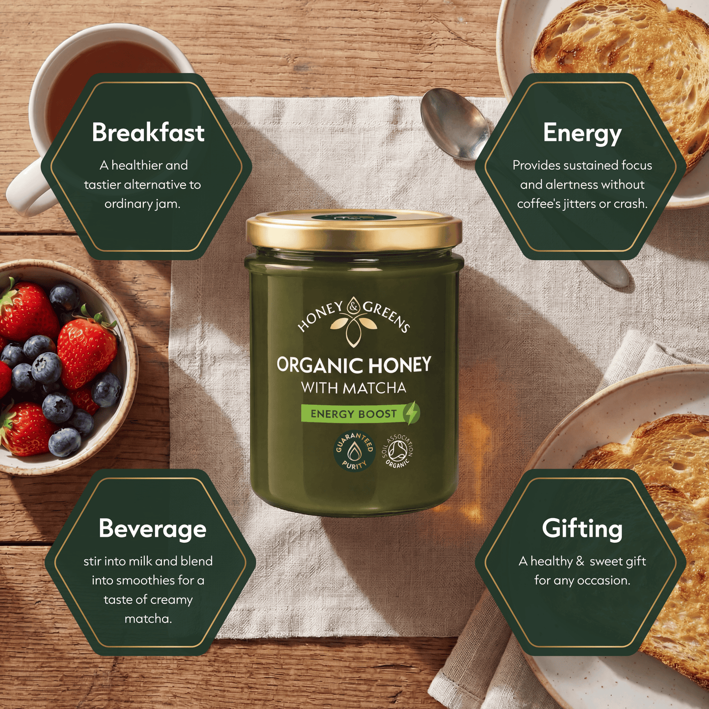 Organic Honey with Matcha 200g